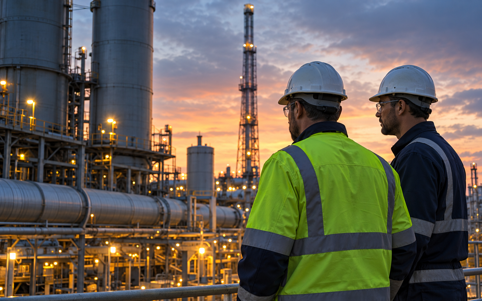 Engineers at an industrial facility
